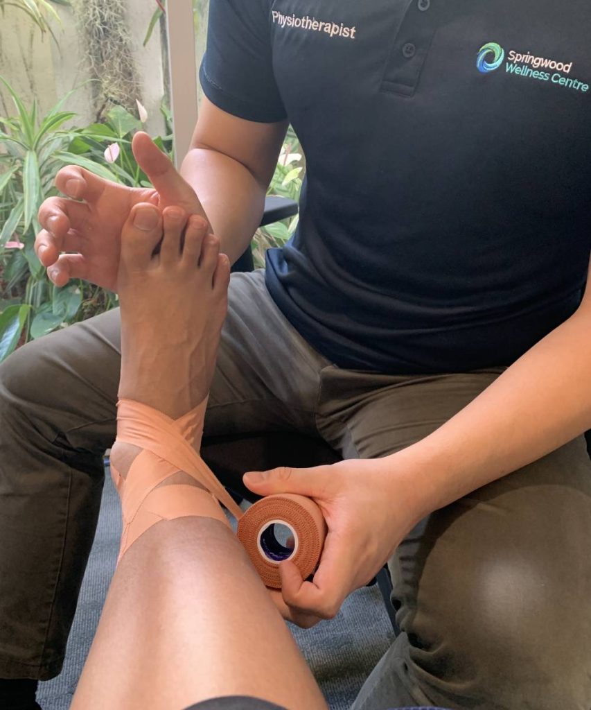 Figure 6 sports tape on ankle